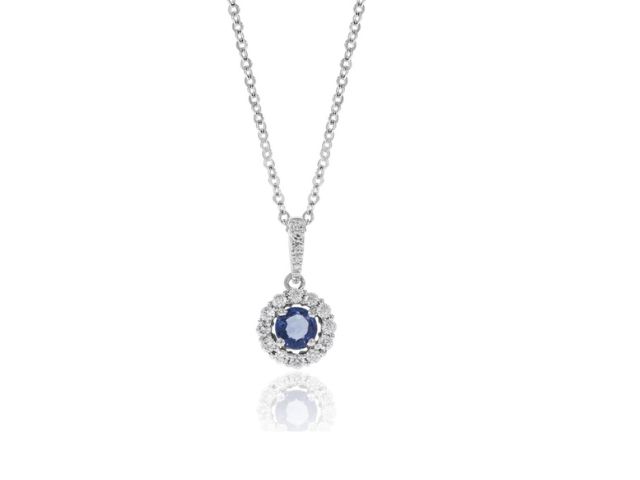 14K Sapphire & Diamond Elegant Necklace 1