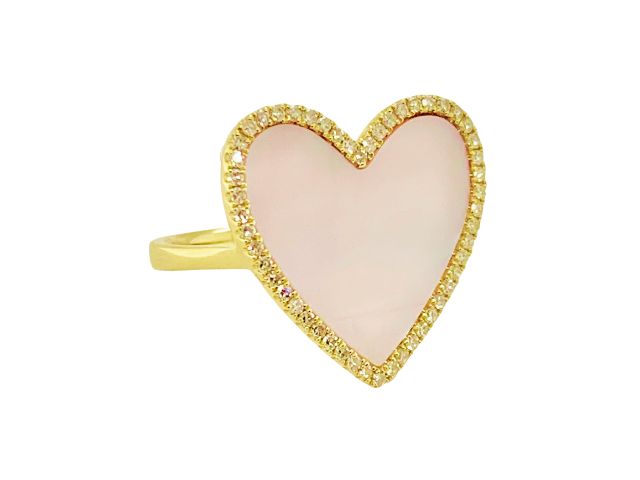14K Heart Shape Mother of Pearl Ring 1