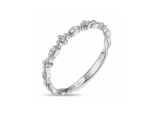 14K Diamond Stackable Ring 1