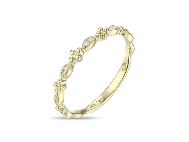 14K Diamond Stackable Ring 2