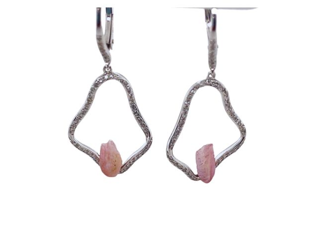 14K Wing Concho Pearl Dangle Earrings 1