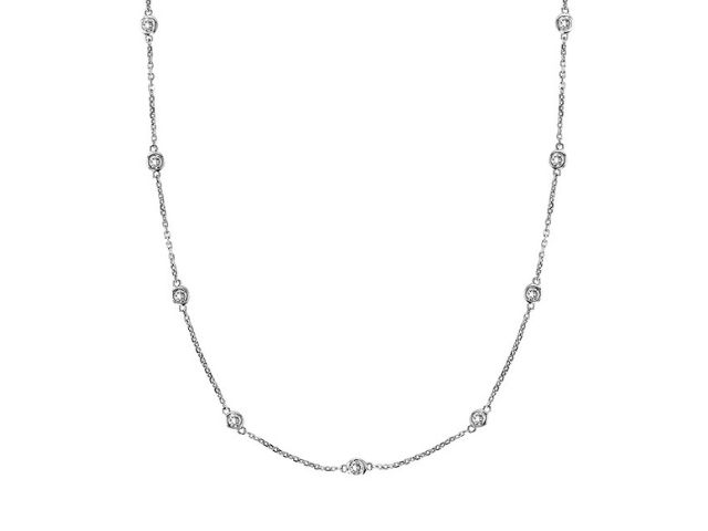 14K Diamond By The Yard Necklace