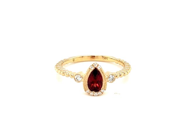 14K Pear Shape Garnet Fashion Ring