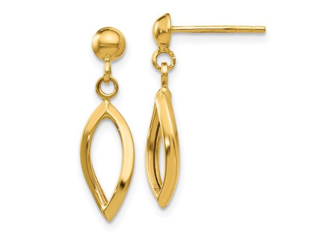 14K Oval Dangle Earrings