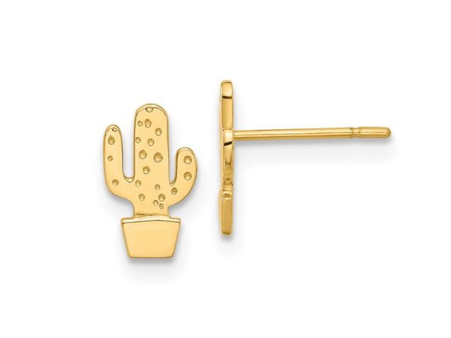 14K Cactus Stud Earrings