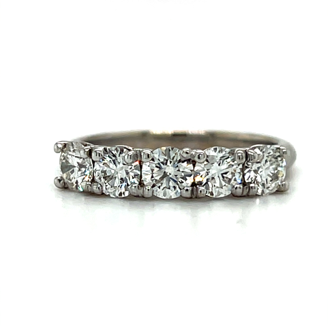 14KW 1.27CT Round Diamond Anniversary Band