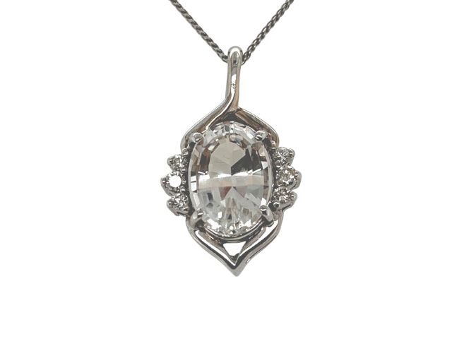 14K Oval Mason County Topaz Pendant