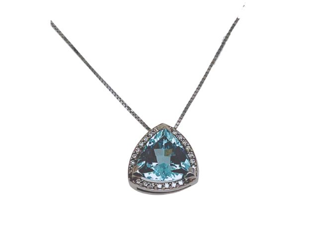 14K Trillion Aquamarine Pendant