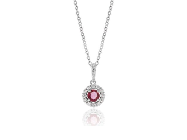 14K Elegant Ruby & Diamond Pendant