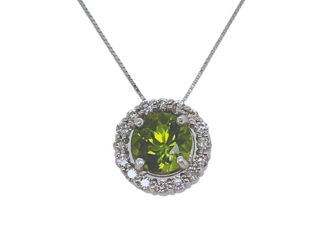 14K Round Peridot Necklace