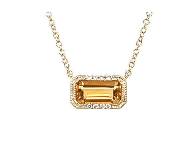 14K Citrine "Bar" Necklace