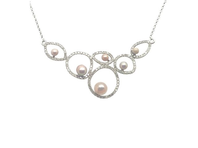 14K Six Pearl Concho Pearl Fashion Necklace