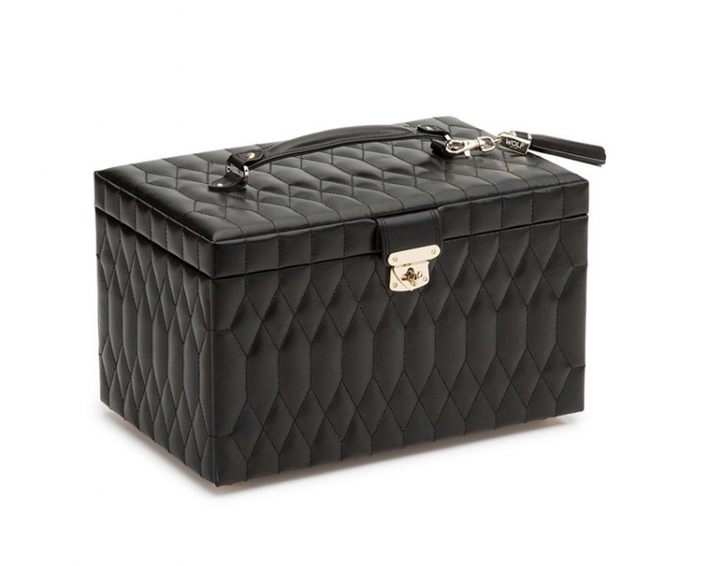 Caroline Large Jewelry Case - Black
