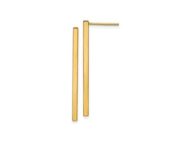14K Dangle Bar Post Earrings