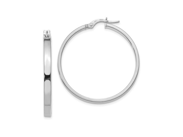 14K Polished Round Hoop Earring