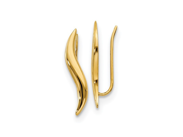14K Polished Ear Climber Earrings