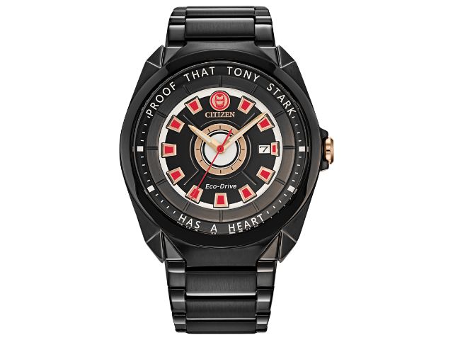 Tony Stark Black Dial Stainless Steel Bracelet