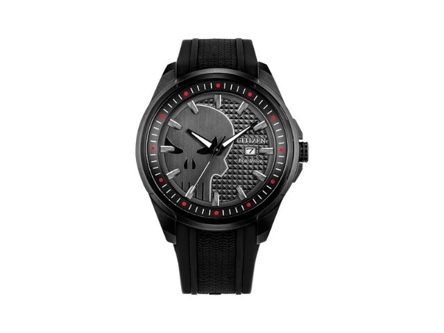 Punisher Black Dial Polyurethane Strap