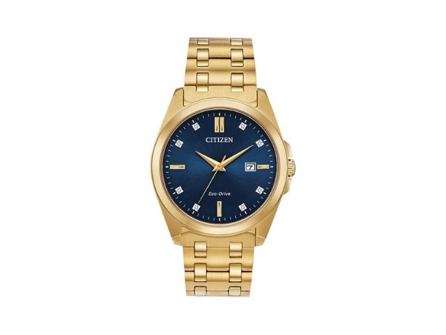 Corso Eco-Drive Blue Dial Gold Stainless Steel Watch