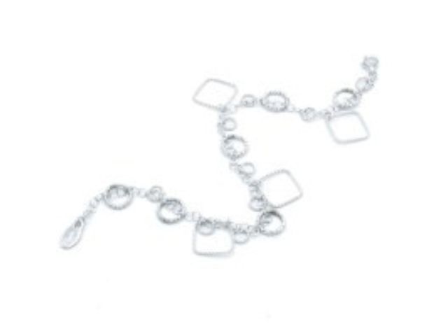 Sterling Silver Circles & Square Bracelet