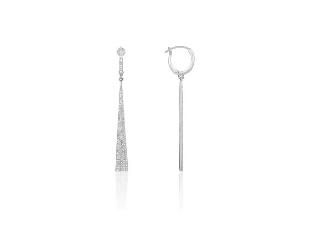 14K Elegant Diamond Dangle Earrings