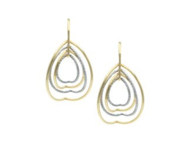 Sterling Silver & Yellow Gold Plated Oval Cinch 3D Earrings