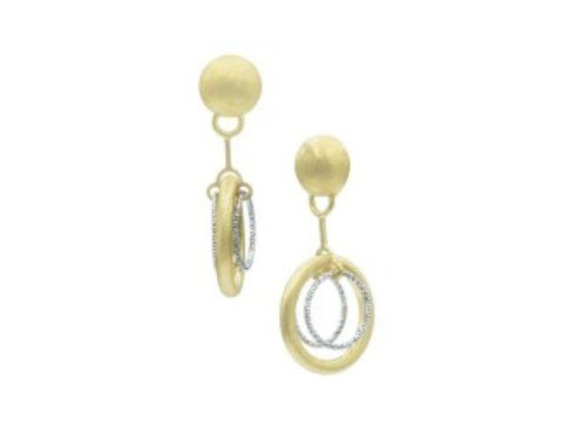Sterling Silver and Yellow Gold Plated Posh Earrings