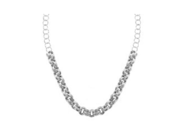 Sterling Silver Double Circle Linked Necklace