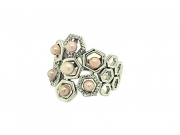 Hexagon Concho Pearl Fashion Ring 2