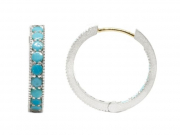 Sterling Silver 20MM Turquoise Hoops 2