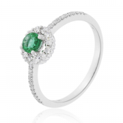 14K Emerald Ring With Diamond Halo 2