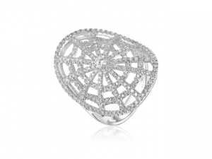 14K Diamond Spider Web Ring