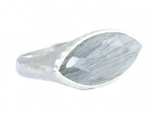 Sterling Silver Black Tourmalated Quartz Ring