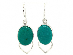 SS Oval Mexican Turquoise Earrings