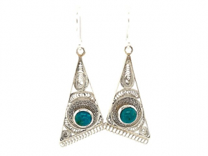 SS Cut-Out Western Mexican Turquoise Earrings