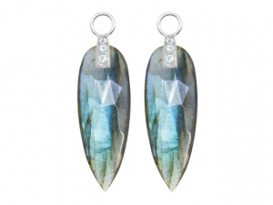 Sterling Silver 30MM Angel Wing Labradorite Charms