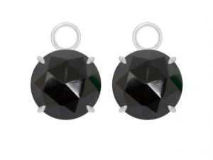 Sterling Silver Petal Black Spinel Charms
