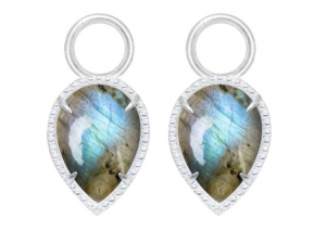 Sterling Silver Vintage Lace Labradorite Earring Charms