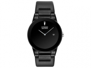 Axiom - Mens Black Dial Black Leather Band Watch