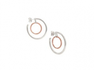 Sterling Silver & Rose Gold Plated Ring In Hoop Earrings
