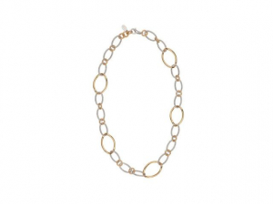 Sterling Silver & Gold Plated Large Oval Link Necklace