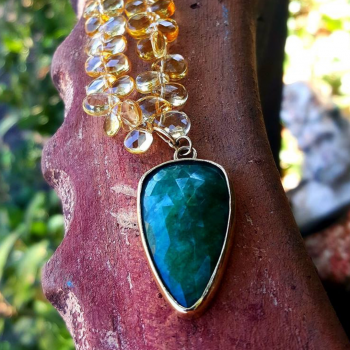 emerald and citrine necklace