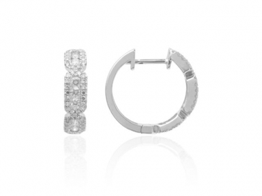 14K Diamond Huggie Earrings 1