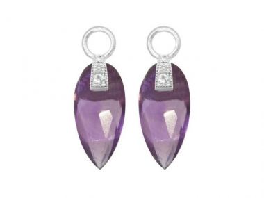 Sterling Silver 15MM Angel Wing Amethyst Charms 1