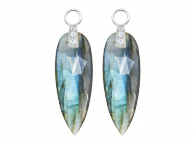 Sterling Silver 30MM Angel Wing Labradorite Charms 1