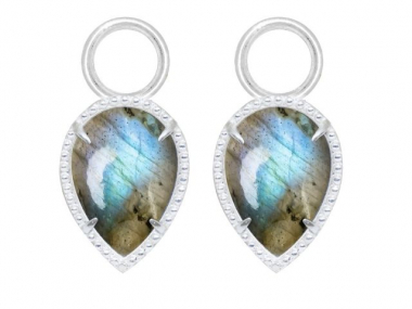Sterling Silver Vintage Lace Labradorite Earring Charms 1