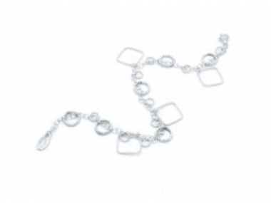 Sterling Silver Circles & Square Bracelet 1
