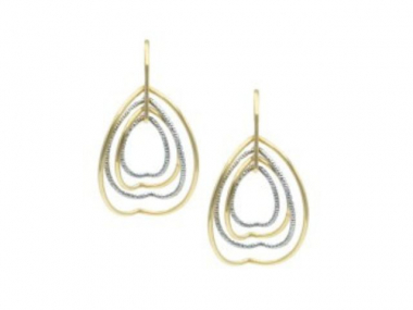 Sterling Silver & Yellow Gold Plated Oval Cinch 3D Earrings 1
