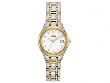 Corso - Ladies Eco-Drive Two-Tone White Dial Date Watch 1