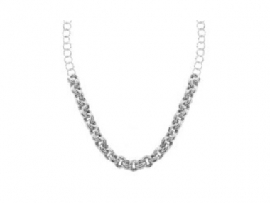 Sterling Silver Double Circle Linked Necklace 1